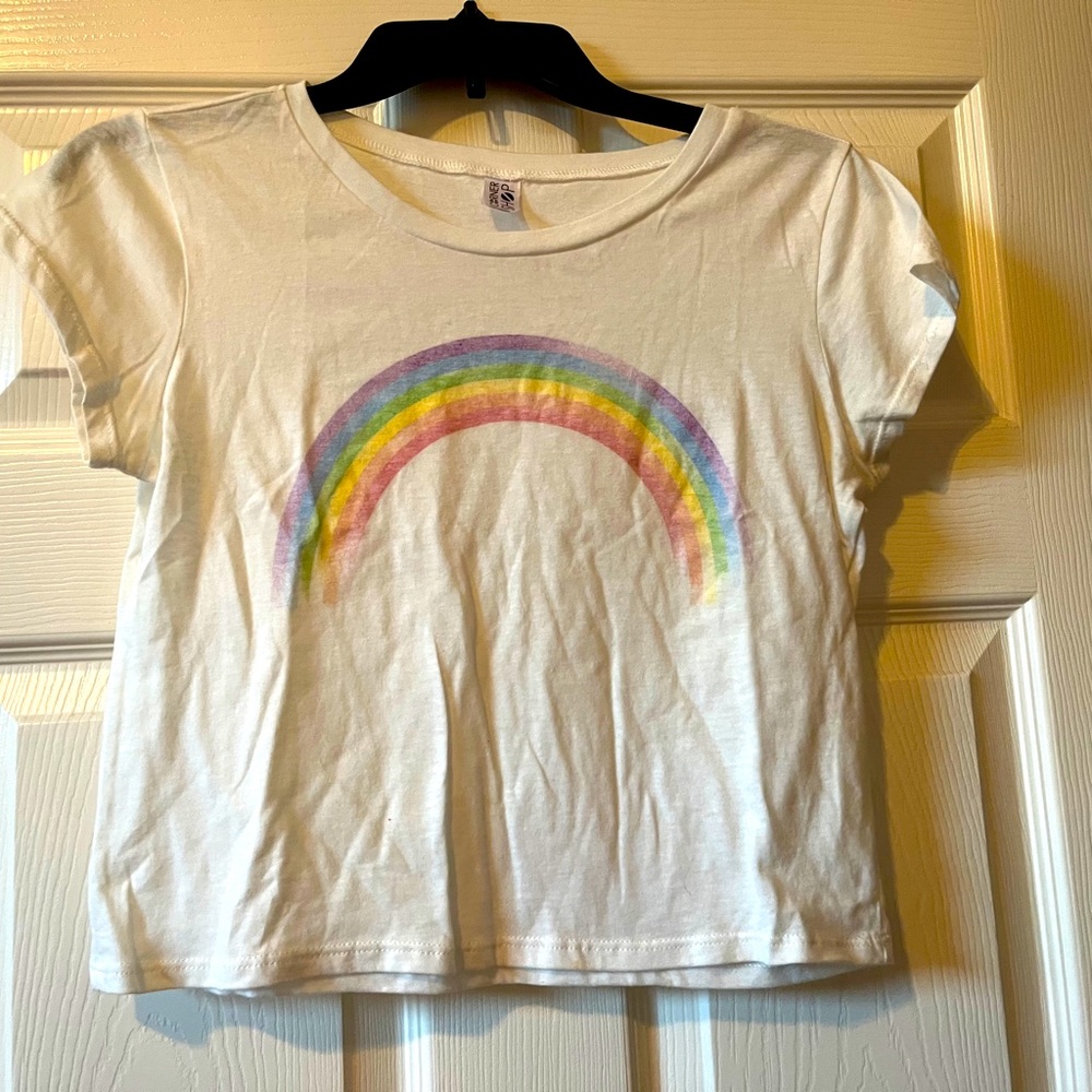 Rainbow cropped top t-shirt